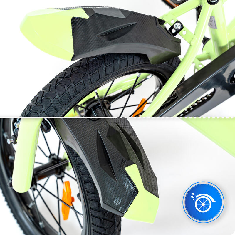 Bicicletă copii 14 inch, roți LED, tijă împingere și coș