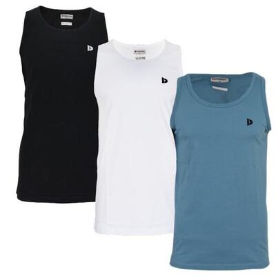3-pack donnay heren 100% katoenen mouwloos t-shirt /singlet james.
