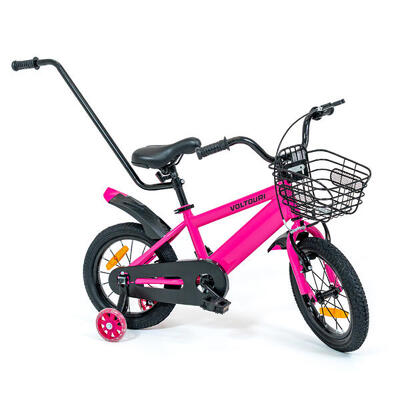 Voltouri bk03 kinderfiets, 14”, met zijwieltjes en duwstang