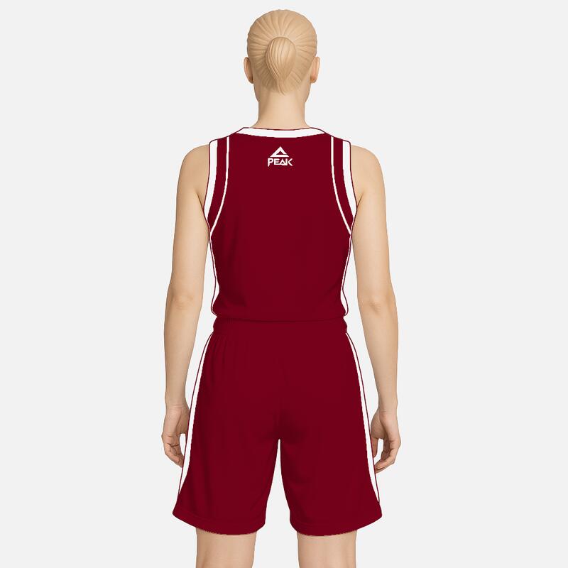 Set maiou/short baschet Dama PEAK Jump Visiniu/Alb