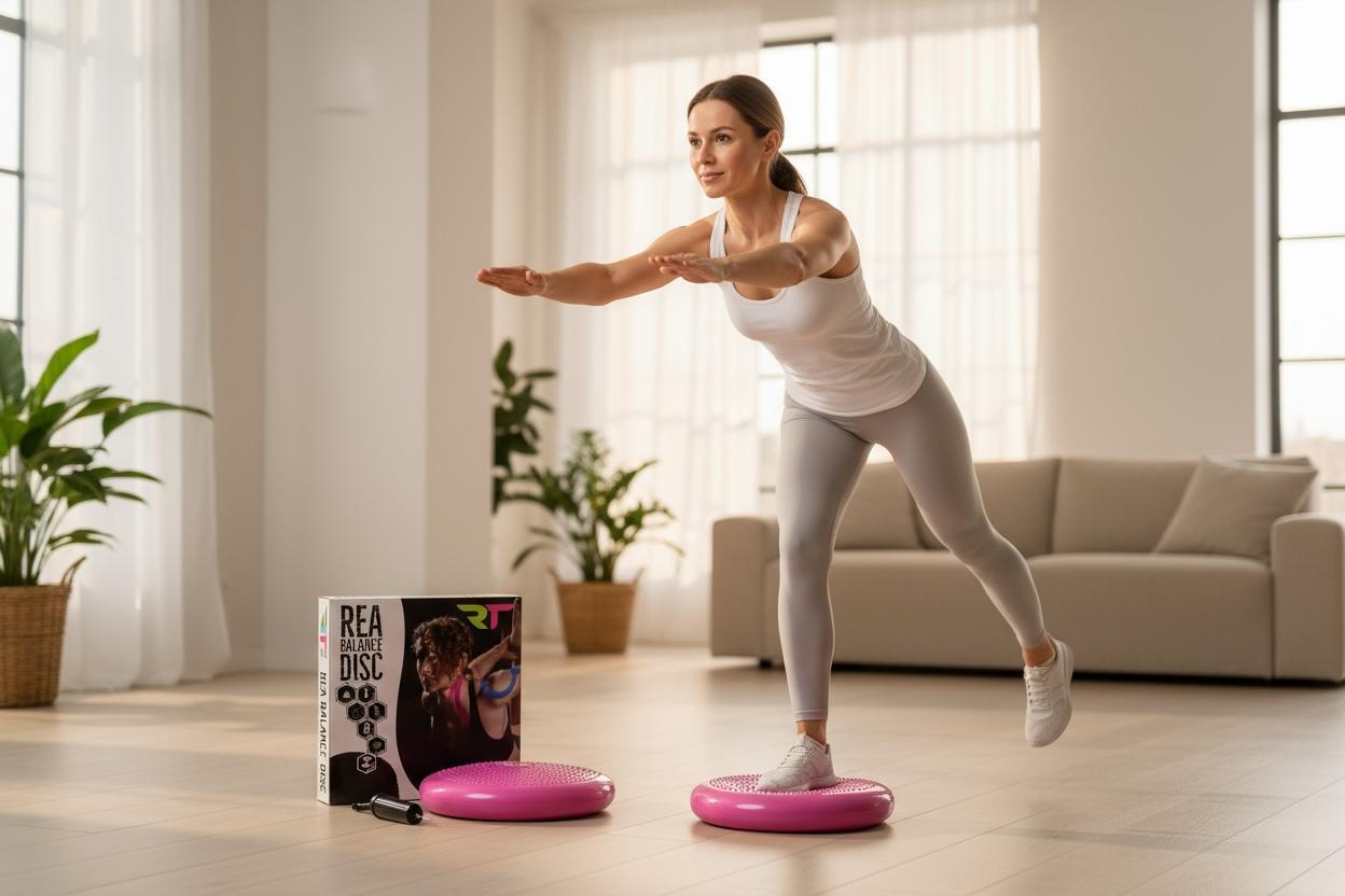 Poduszka sensomotoryczna Rea Tape Rea Balance Disc z pompką 34 cm RÓŻOWA 5/7