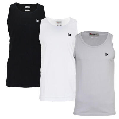 3-pack donnay heren 100% katoenen mouwloos t-shirt /singlet james.