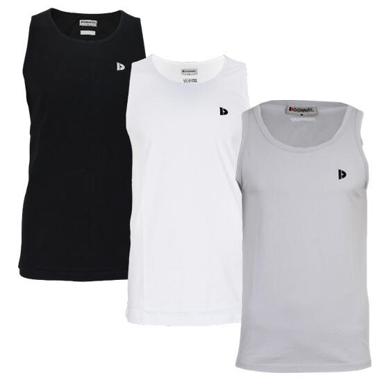 Lot de 3 débardeurs Donnay pour homme, 100% coton / Débardeur James.