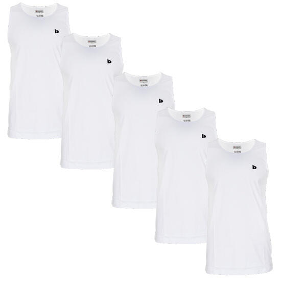 Lot de 5 débardeurs Donnay pour homme, 100% coton / Débardeur James.