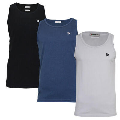 3-pack donnay heren 100% katoenen mouwloos t-shirt /singlet james.