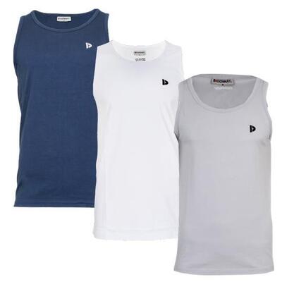 3-pack donnay heren 100% katoenen mouwloos t-shirt /singlet james.