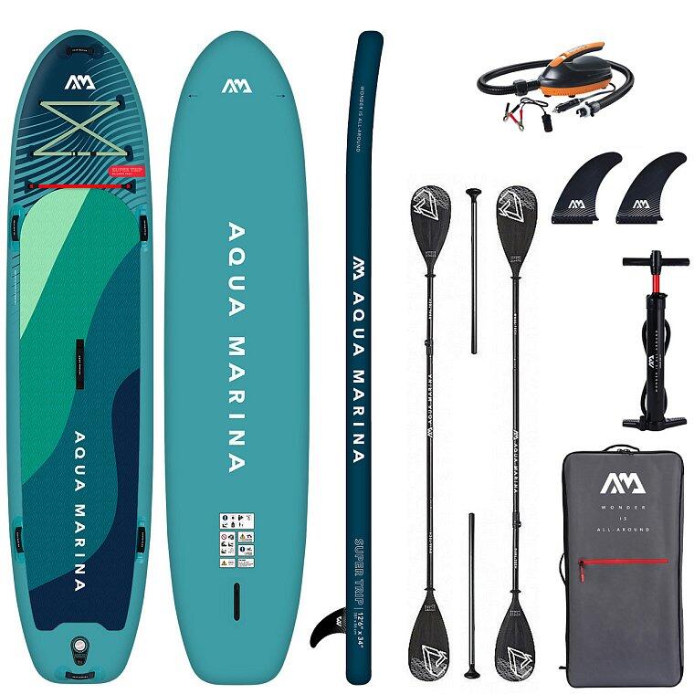 Deska SUP AQUA MARINA SUPER TRIP 12'6 381cm pompka elektryczna + 2x wiosło combo 1/7