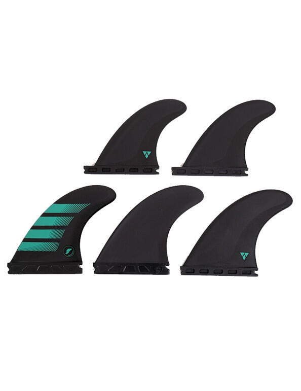 Futures F6 Alpha Tri-Quad Fins Medium - Carbon/Teal 2/4