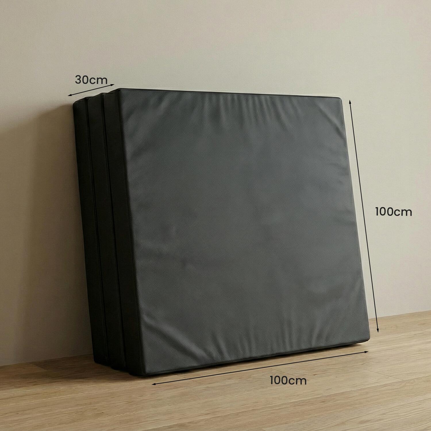 Tapete de ginástica 300 x 100 x 10 cm, preto, tapete de piso macio dobrável Jefl 5/6