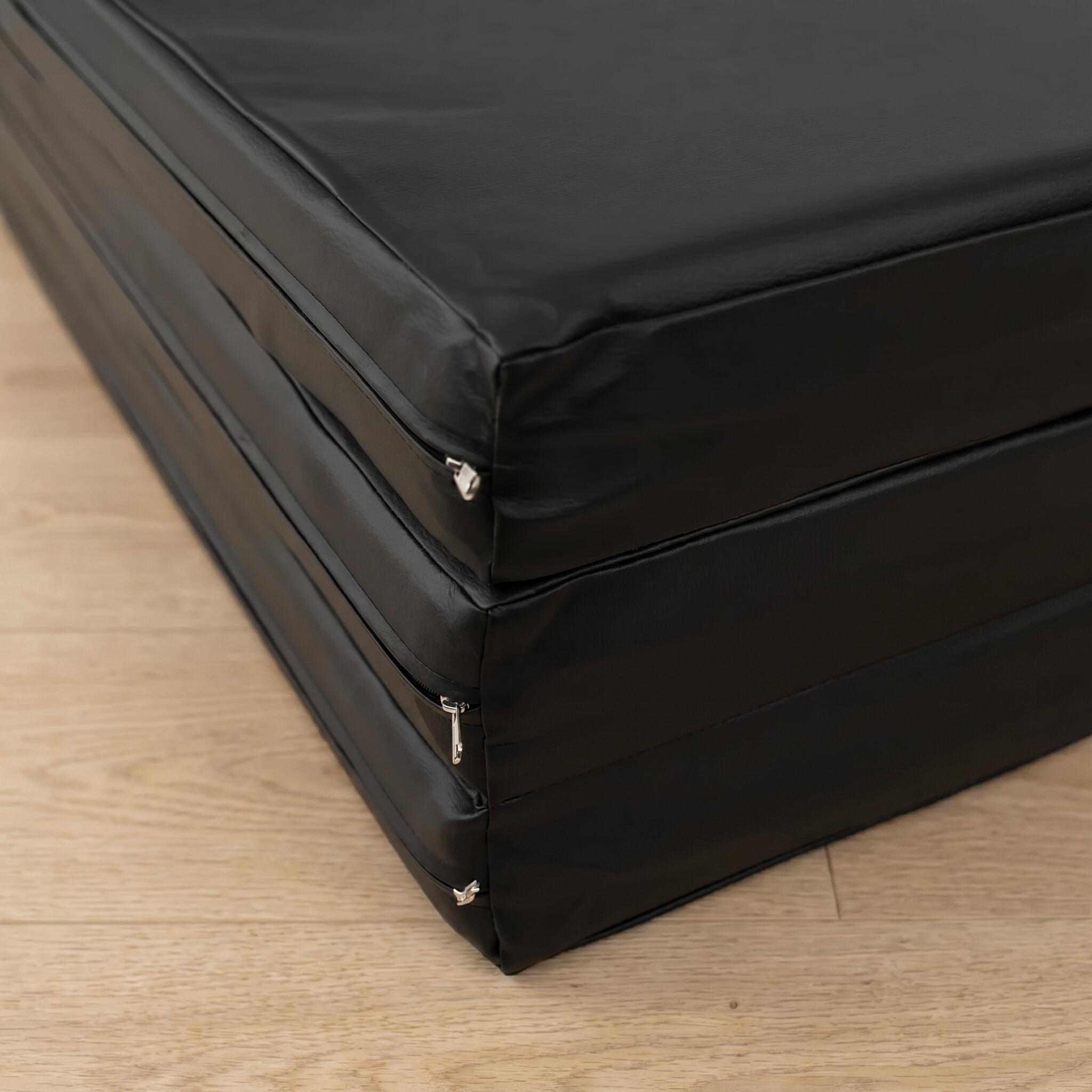 Tapete de ginástica 300 x 100 x 10 cm, preto, tapete de piso macio dobrável Jefl 6/6
