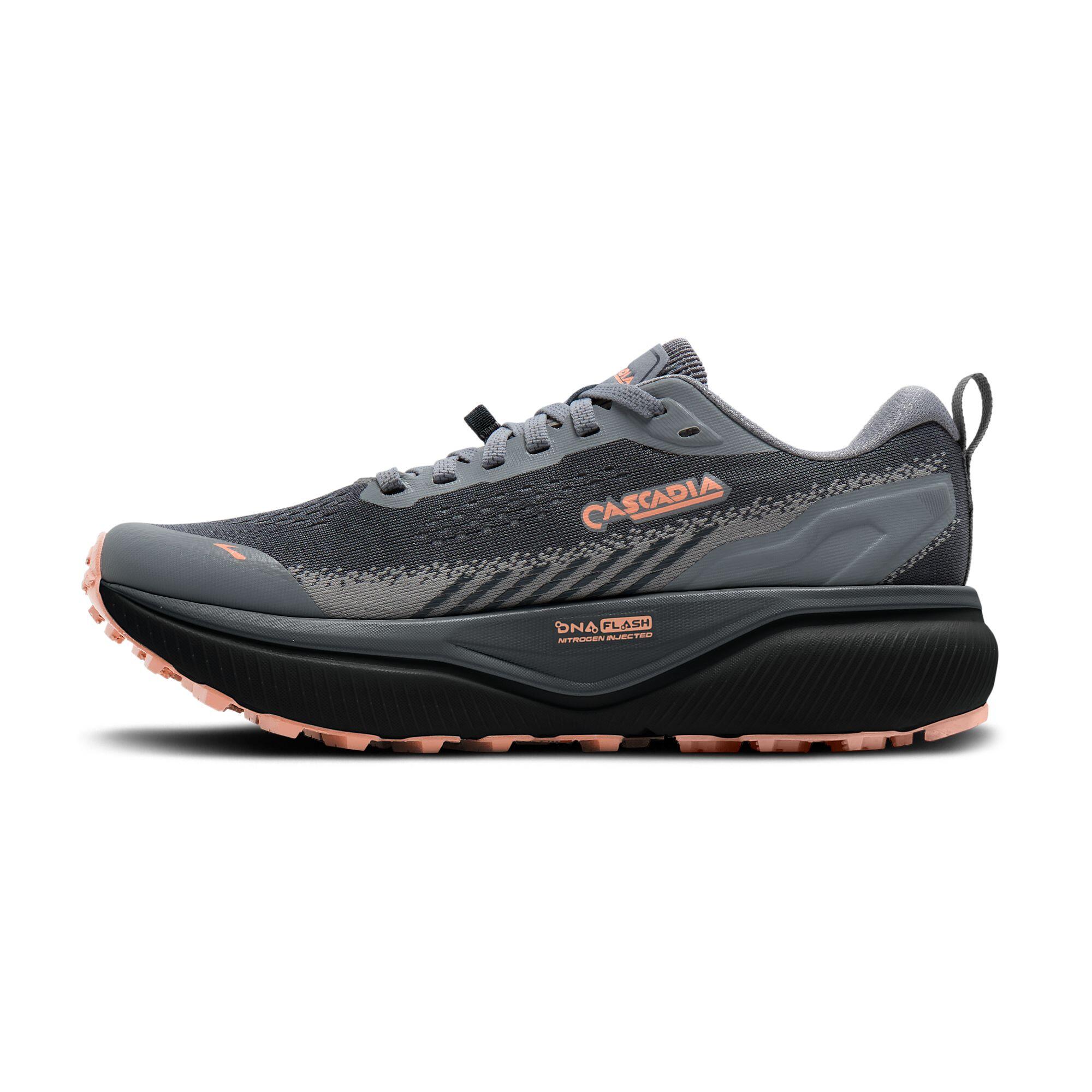 Scarpe running Donna Cascadia 20 grigio pesca grigio scuro 2/5