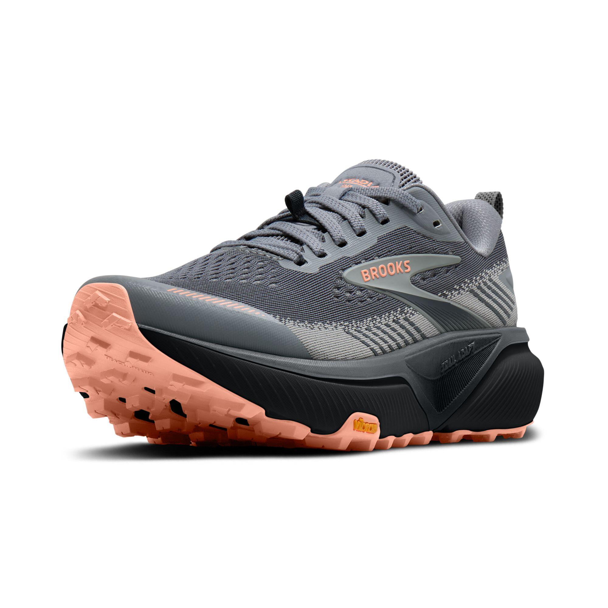 Scarpe running Donna Cascadia 20 grigio pesca grigio scuro 4/5