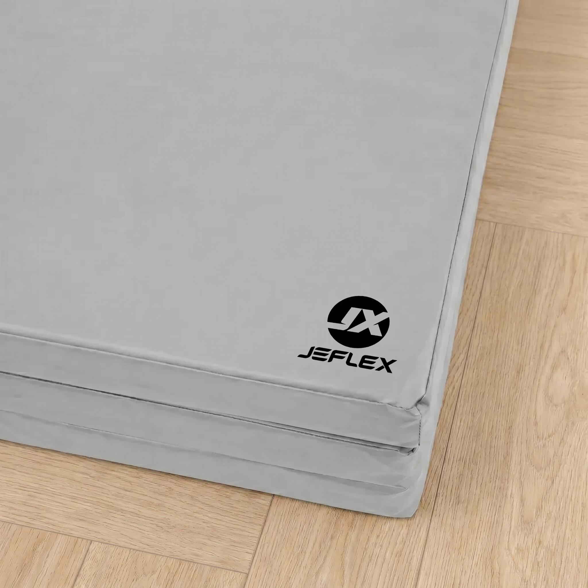 Tapete de ginástica 300 x 100 x 10 cm cinzento Tapete de piso macio dobrável Jef 5/7