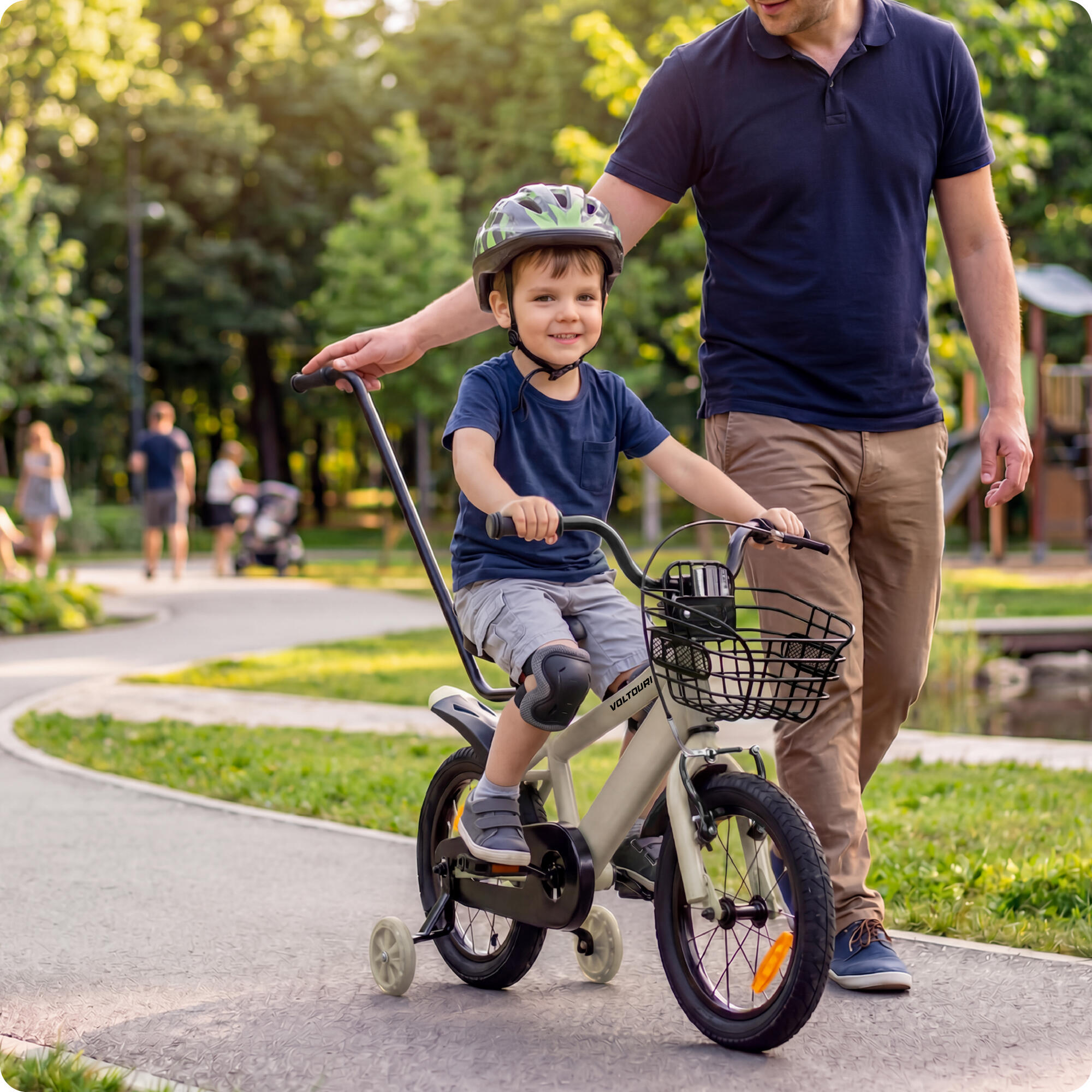 VOLTOURI BK01 kinderfiets, 14”, met zijwieltjes en duwstang 4/7