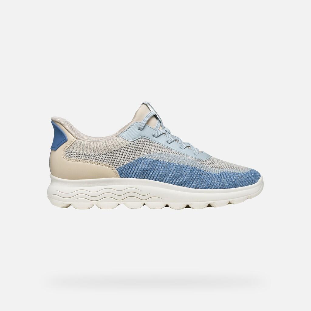 Baskets Femme D SPHERICA PLUS Blanc Cassé/Bleu Ciel Clair 2/7