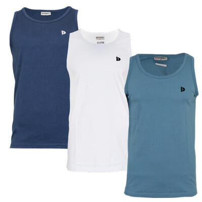 3-pack donnay heren 100% katoenen mouwloos t-shirt /singlet james.