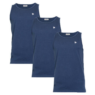 3-pack donnay heren 100% katoenen mouwloos t-shirt /singlet james.