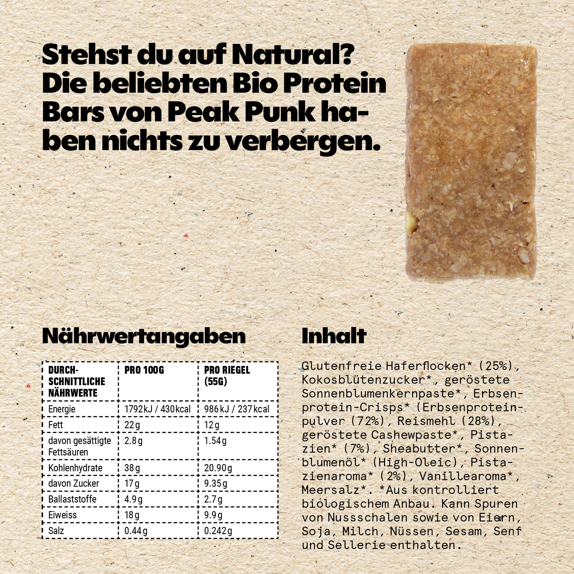 Bio Proteinriegel Pistazie Cashew 55 g 4/7