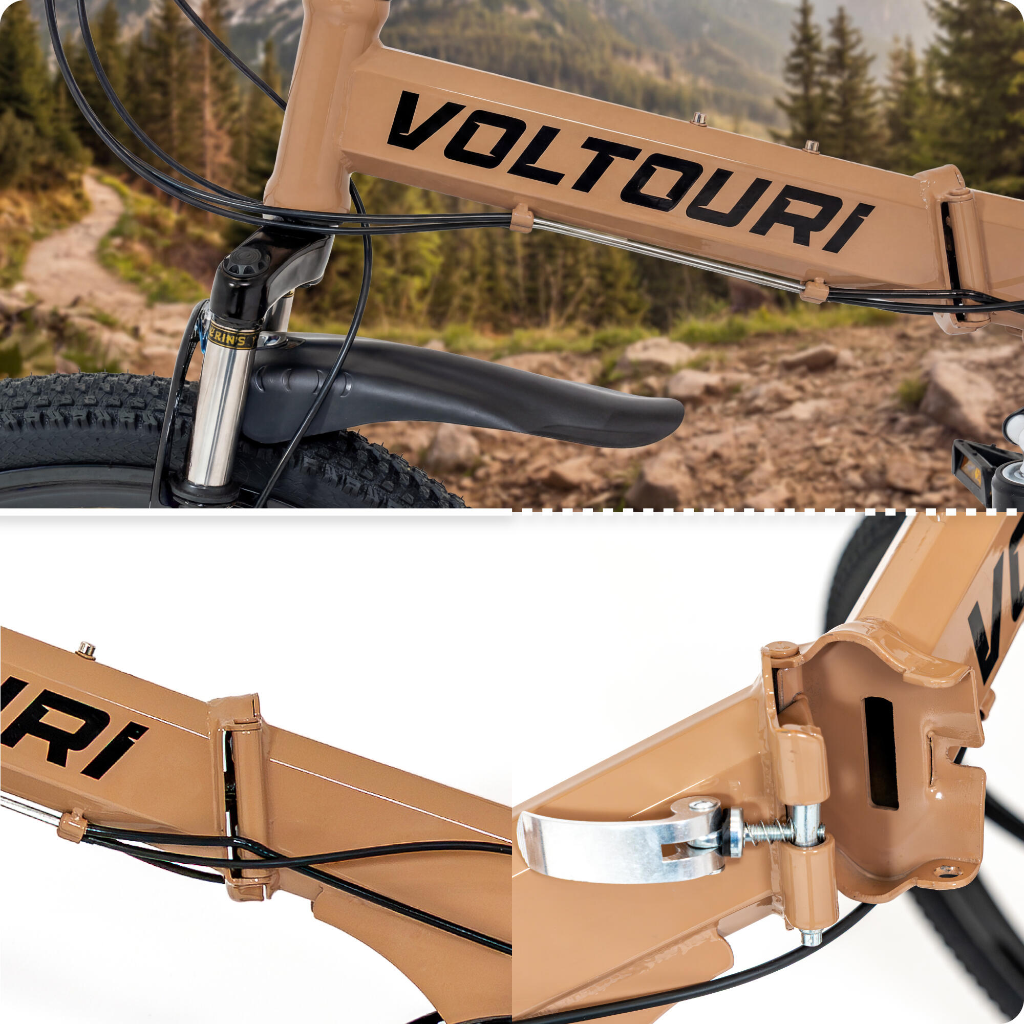 VOLTOURI BK20 Mountainbike 26 Zoll, 21 Shimano-Gänge, Federung, klappbar 4/8