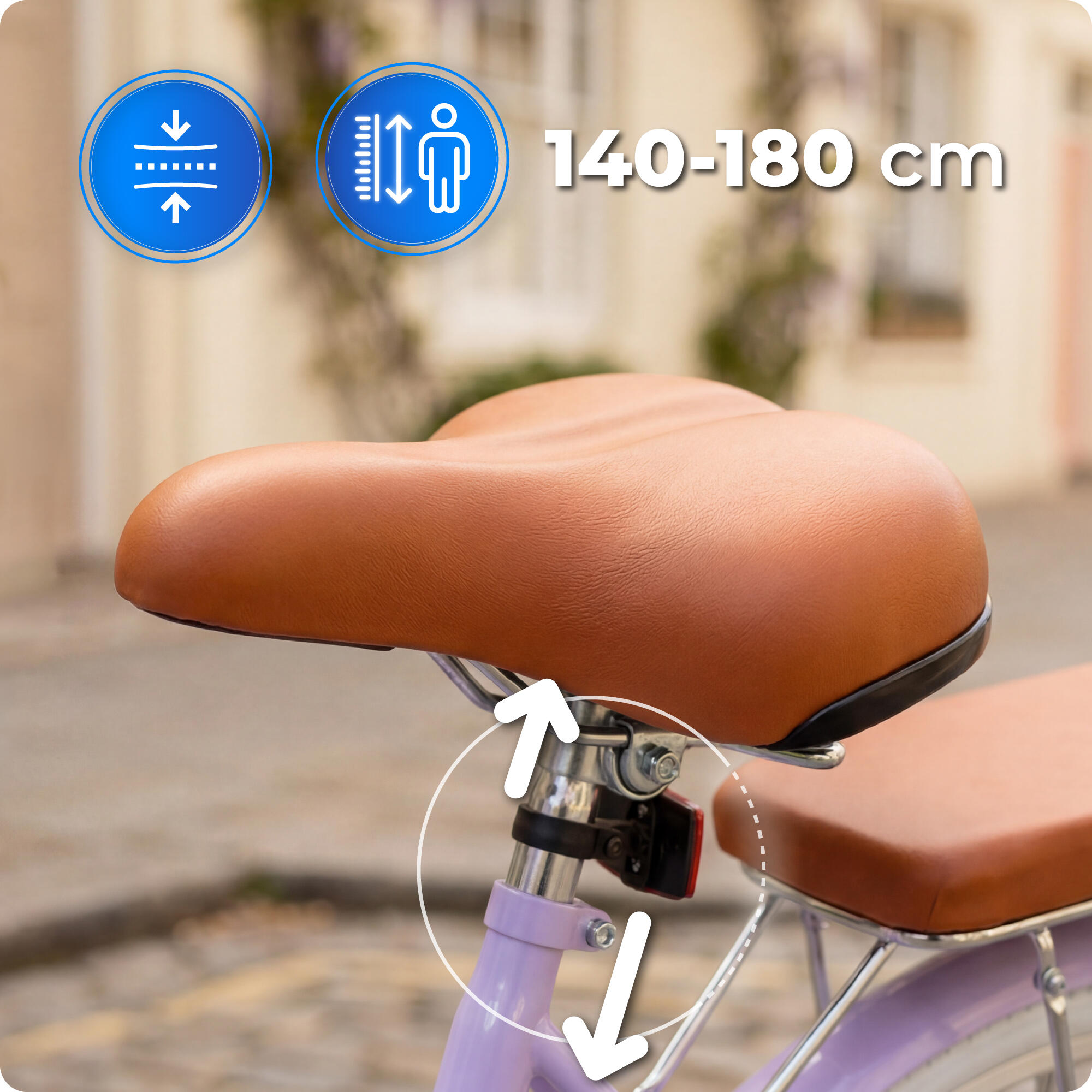 VOLTOURI BK11 Citybike 28 Zoll, mit Korb, Gepäckträger, Retro-Stil 3/8