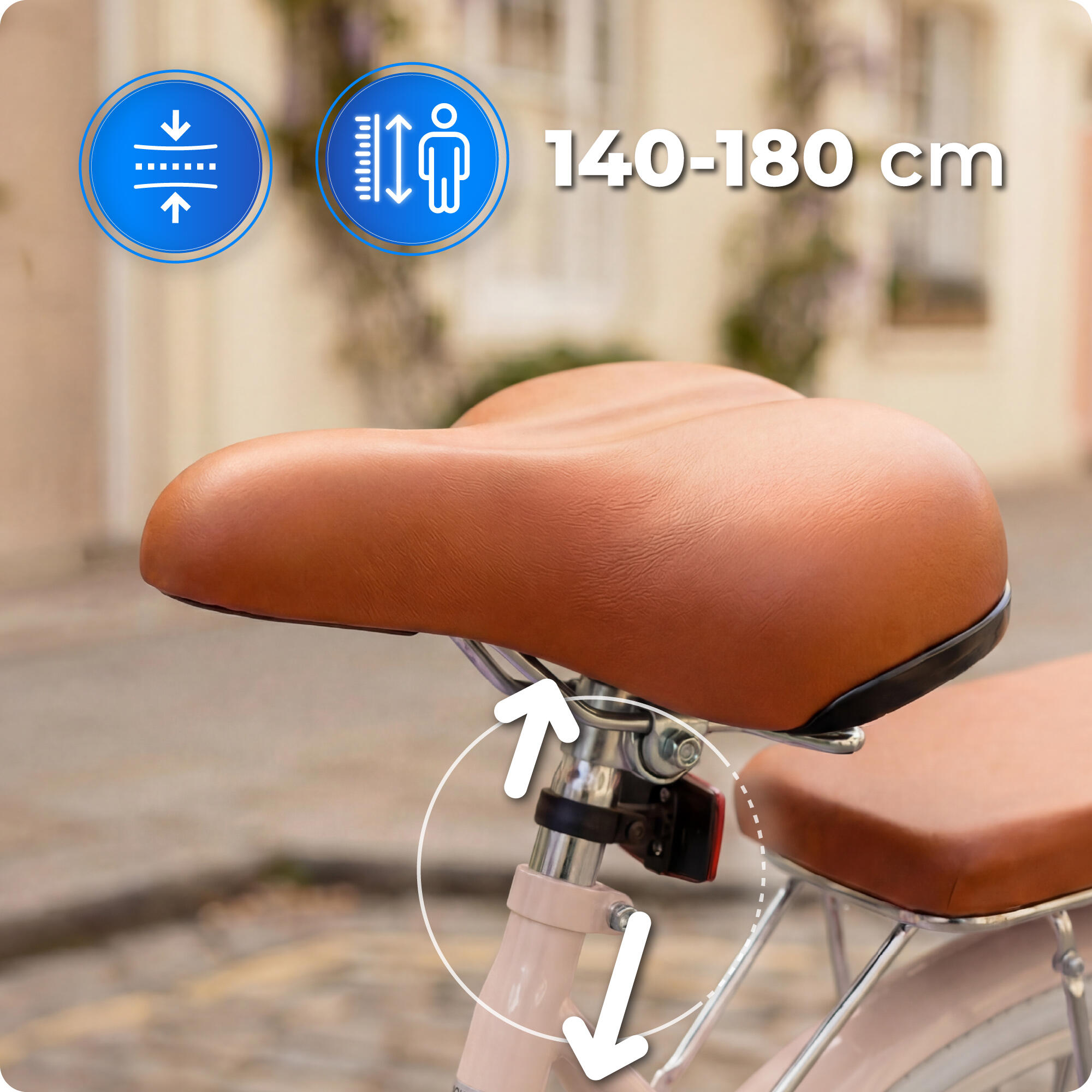 VOLTOURI BK12 stadsfiets 28”, met mand, bagagedrager, retrostijl 5/8