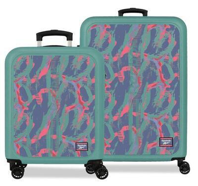 Set di valigie Reebok Tacoma ABS con capacità di 91L Turchese