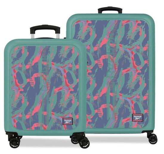 Set di valigie Reebok Tacoma ABS con capacità di 91L Turchese