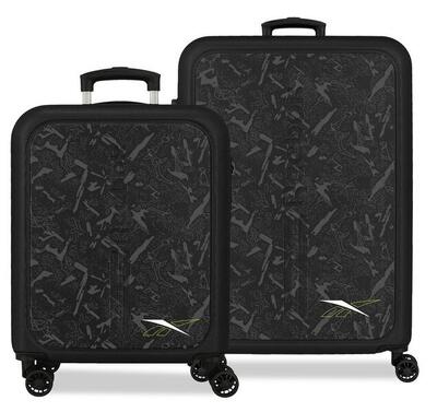 Set di valigie Reebok Roswell ABS con capacità di 91L Nero