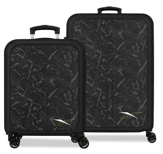 Set di valigie Reebok Roswell ABS con capacità di 91L Nero