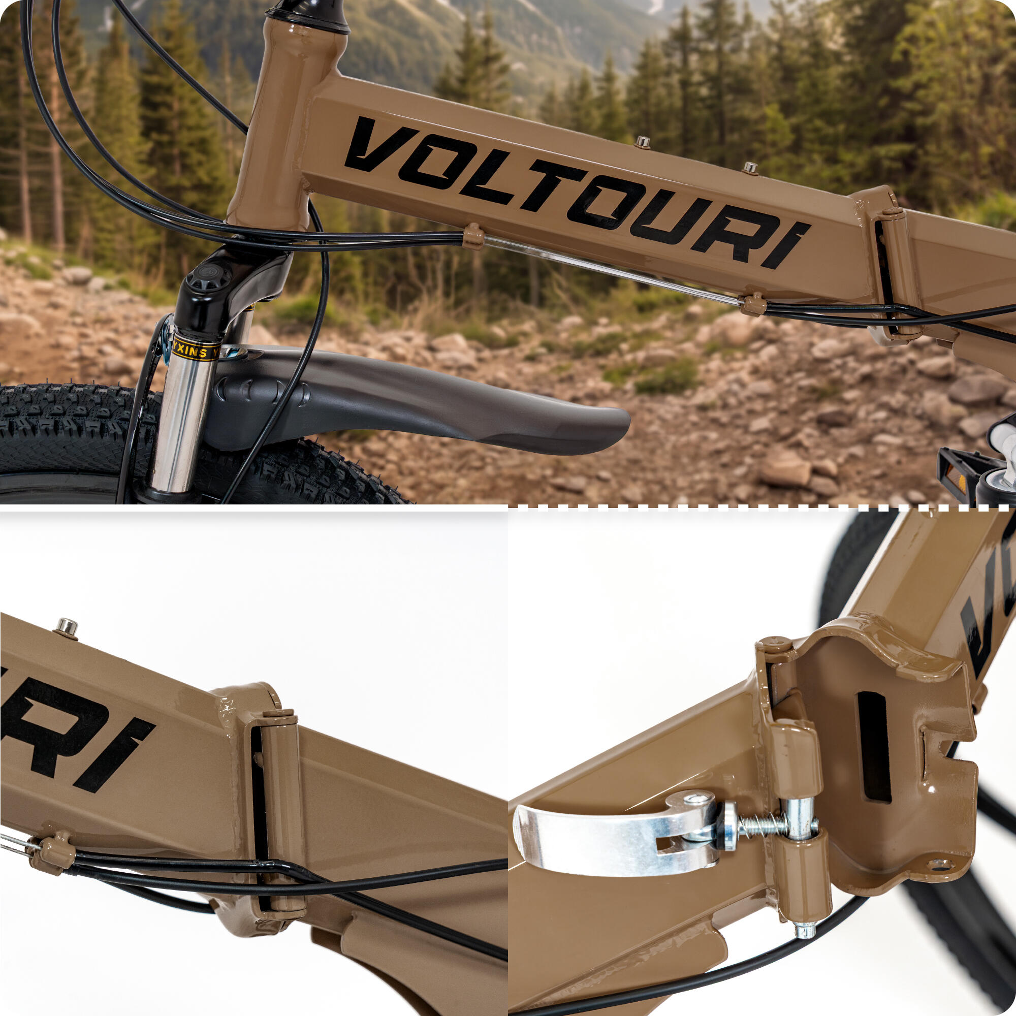 VOLTOURI BK19 Mountainbike 26 Zoll, 21 Shimano-Gänge, Federung, klappbar 4/8