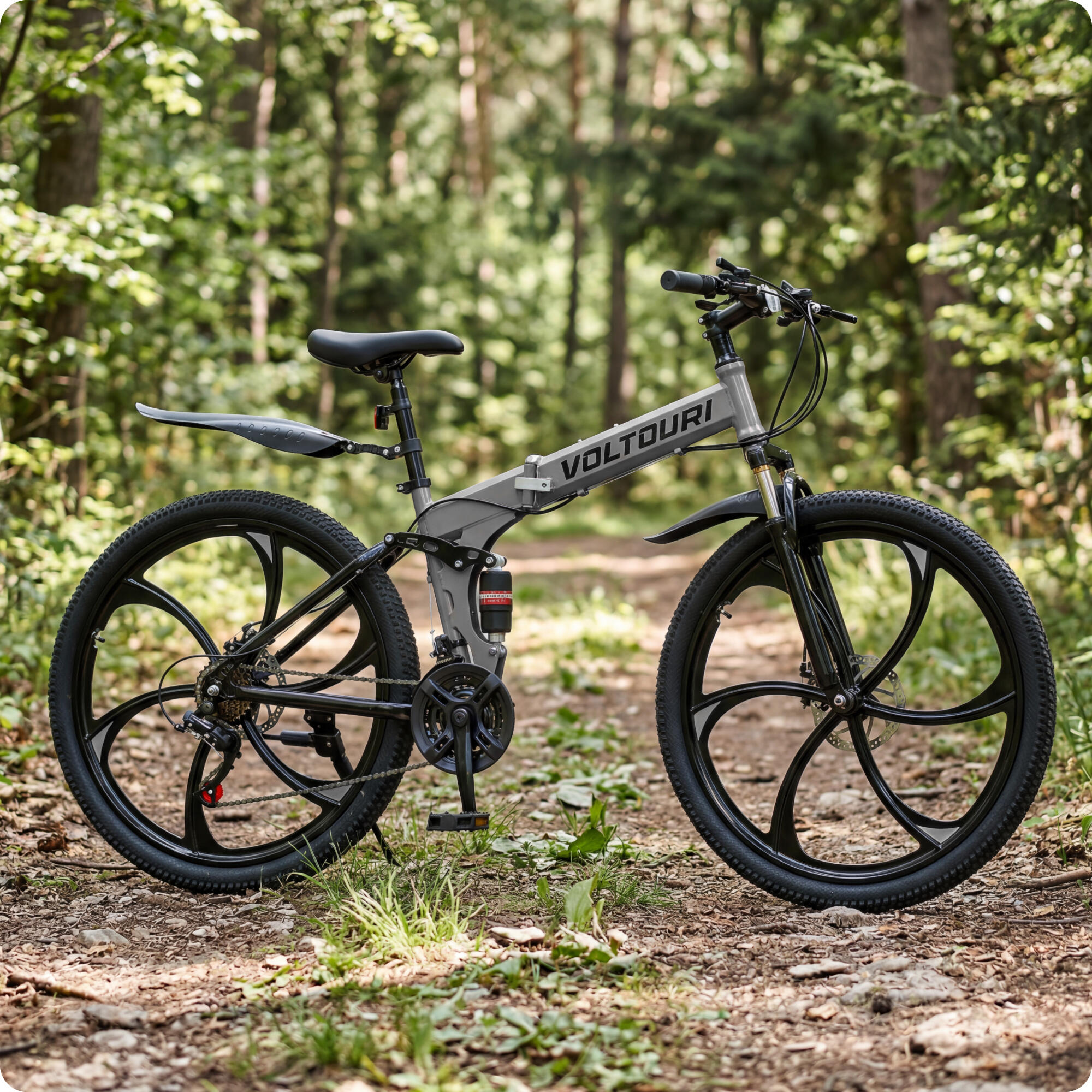 VOLTOURI BK18 Mountainbike 26 Zoll, 21 Shimano-Gänge, Federung, klappbar 3/8