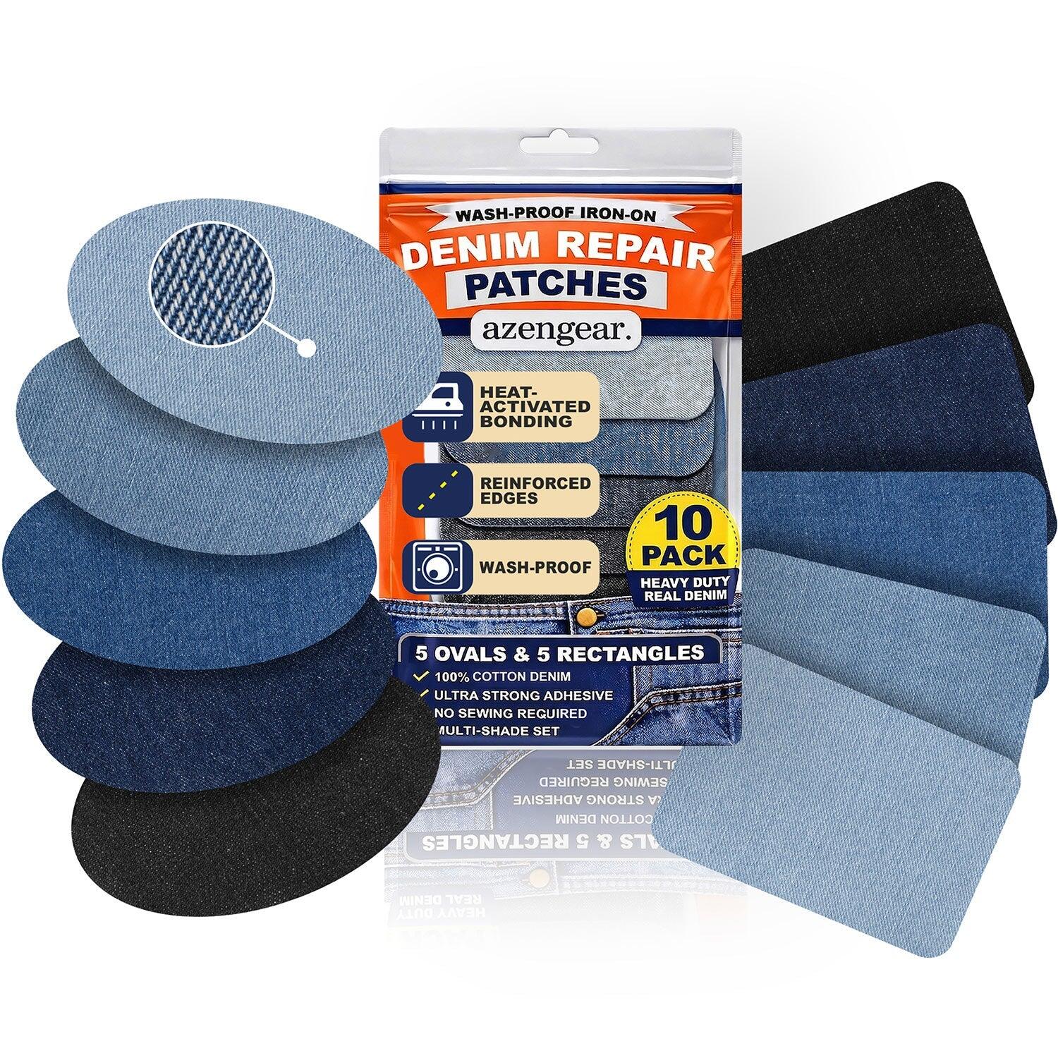 Termoprzylepne łatki denim do jeansów, 10 sztuk, odporne na pranie