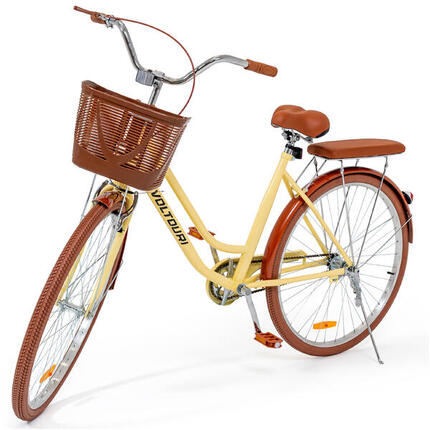 Vélo de ville VOLTOURI BK14 28”, panier, porte-bagages, style rétro