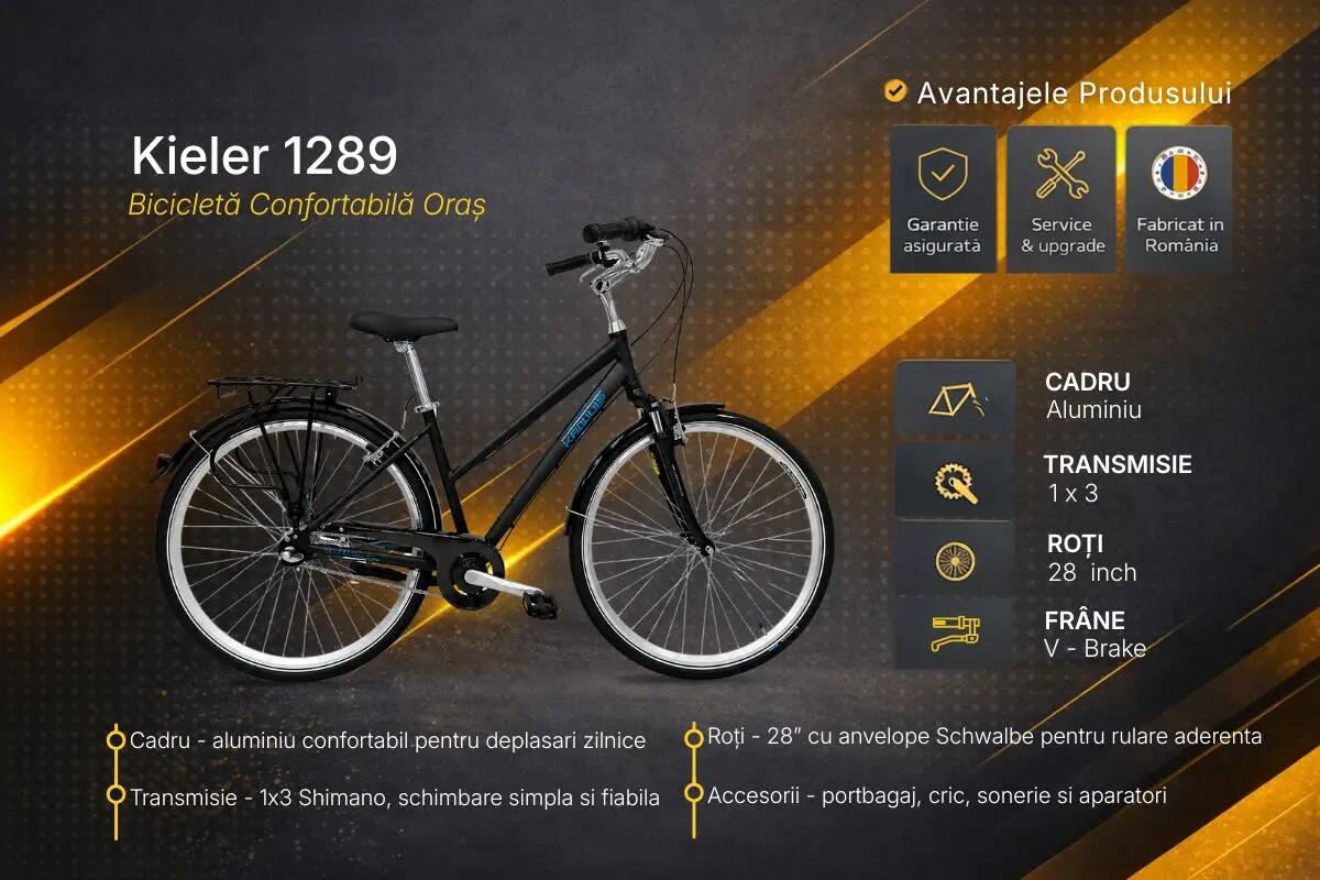 Bicicleta Oras Kieler 1289 - 28 Inch, S, Negru 5/6