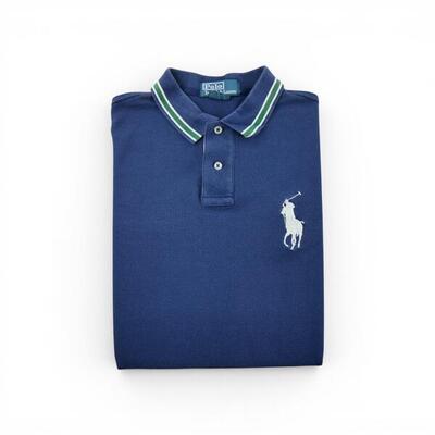 Tweedehands - polo ralph lauren heren polo korte mouwen navy - als nieuw