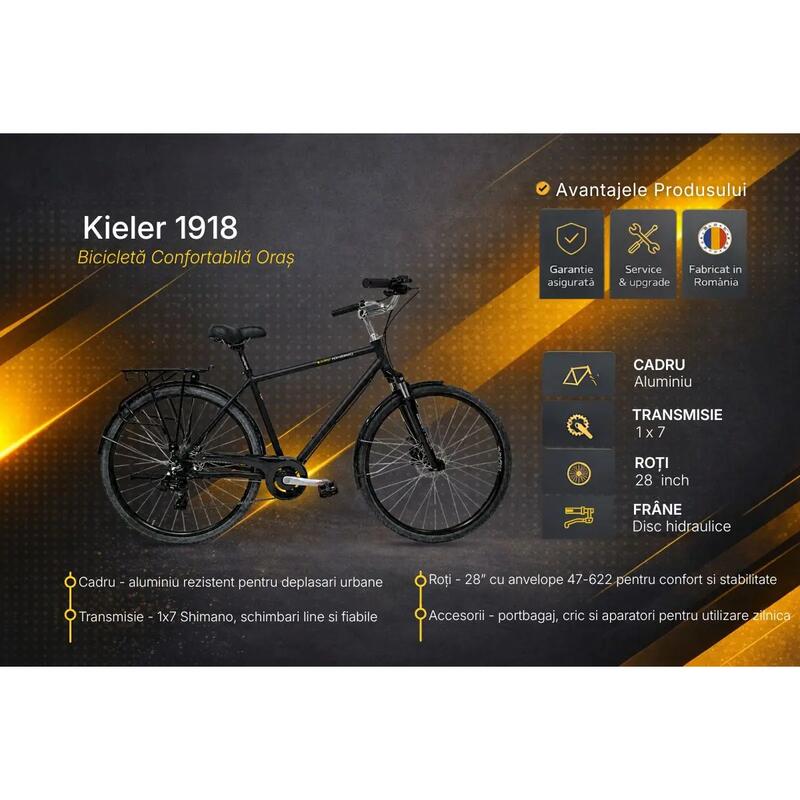 Bicicleta Oras Kieler 1918 - 28 inch, M, Negru