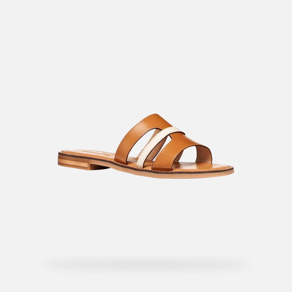 Sandales Femme D MADDALUSIAC Tabac/Blanc Cassé 3/7