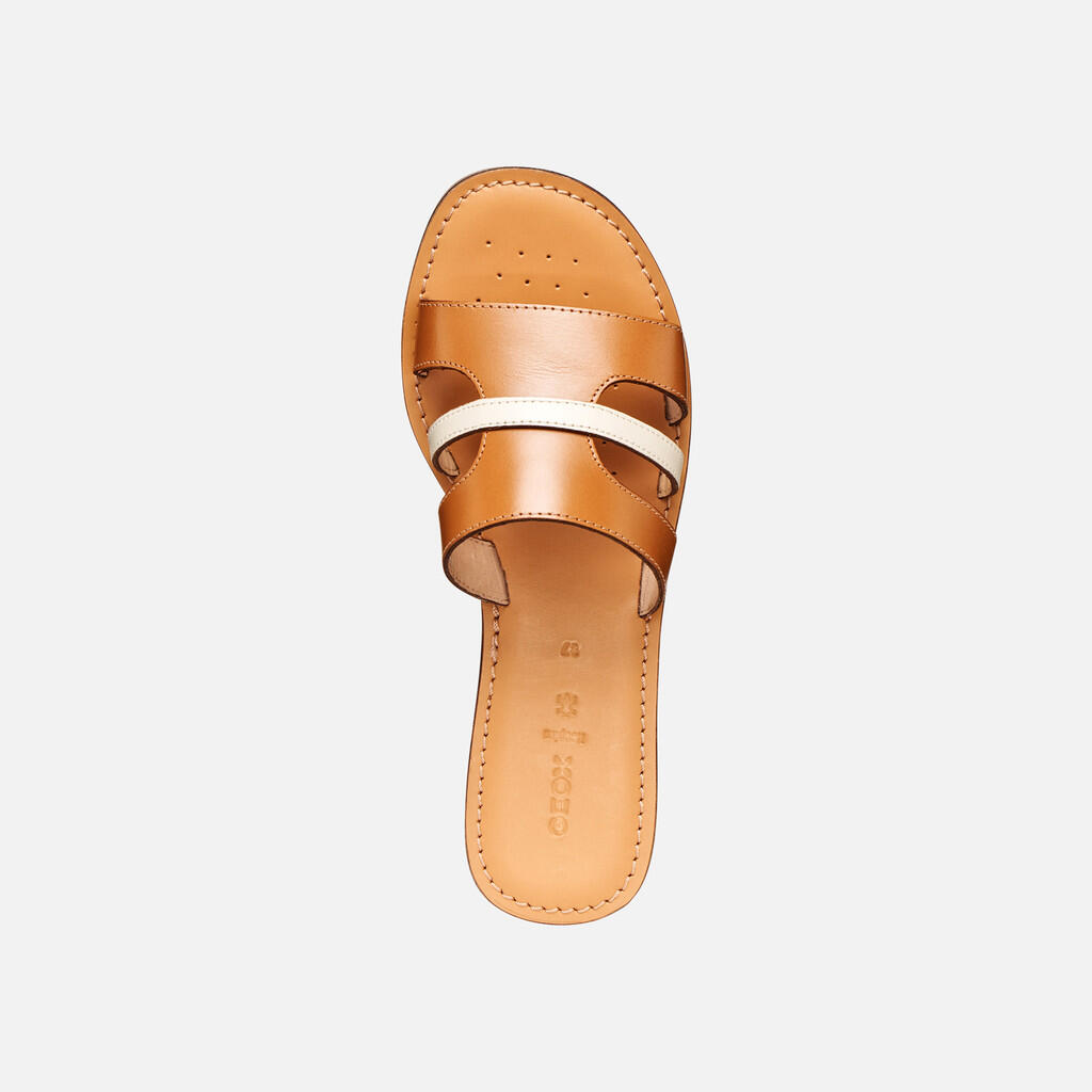 Sandales Femme D MADDALUSIAC Tabac/Blanc Cassé 6/7