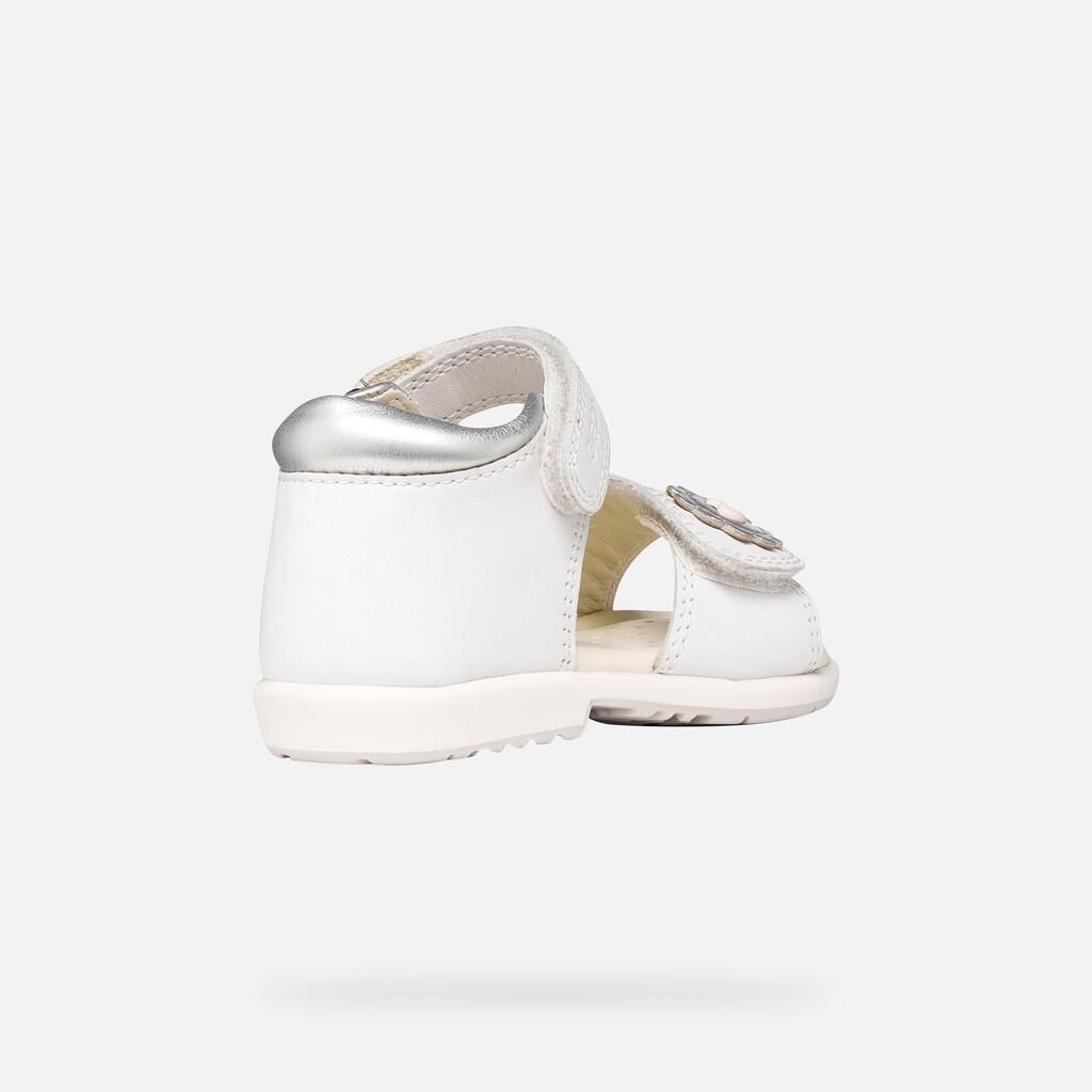 Sandales Bébé Fille B VERRED Blanc/Argent 6/7