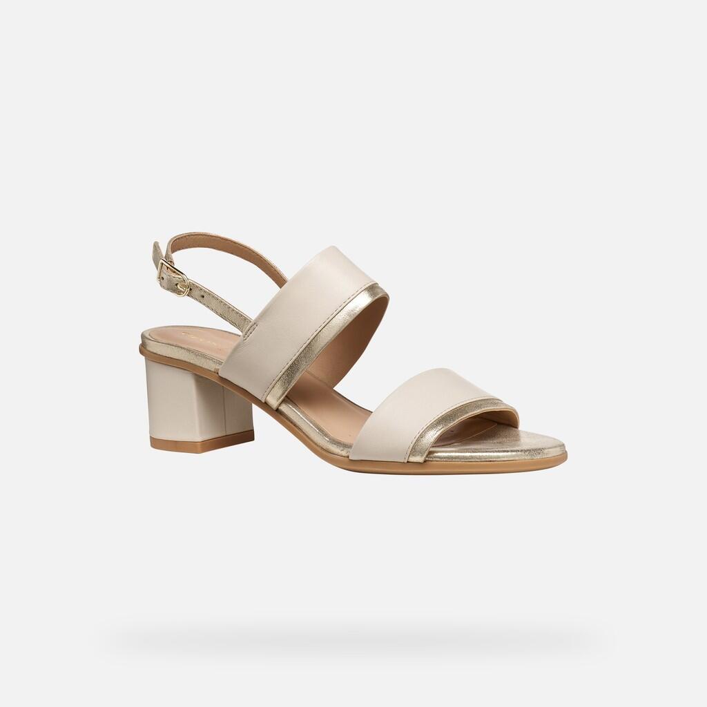 Sandales Femme AURELY 50 WOMAN Blanc Cassé/Or Clair 5/7