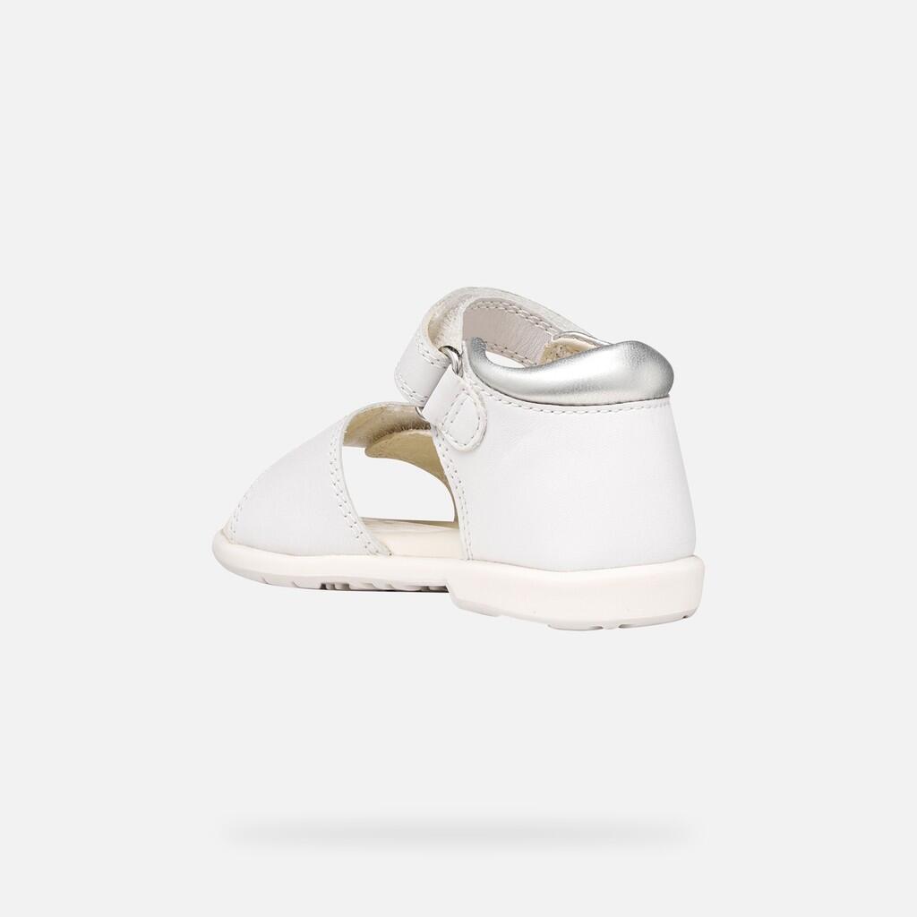 Sandales Bébé Fille B VERRED Blanc/Argent 5/7