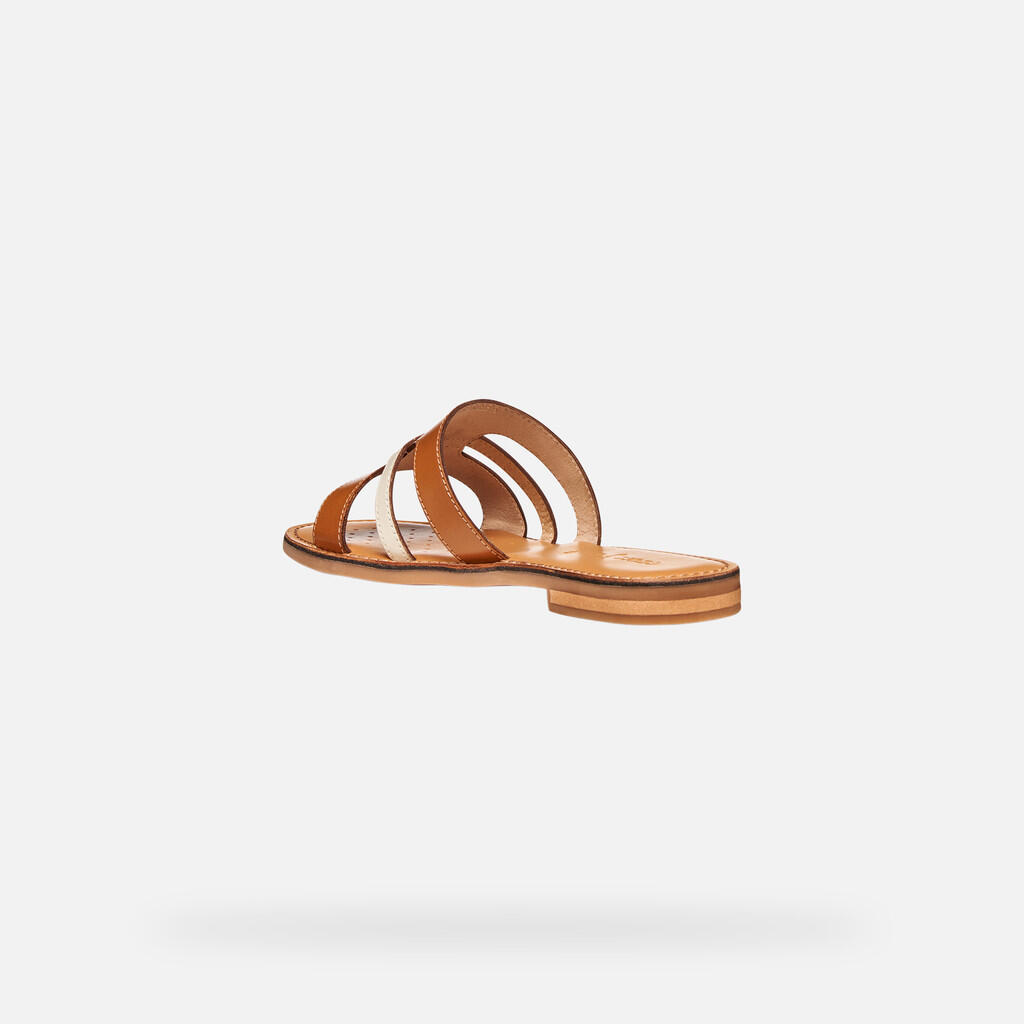 Sandales Femme D MADDALUSIAC Tabac/Blanc Cassé 4/7
