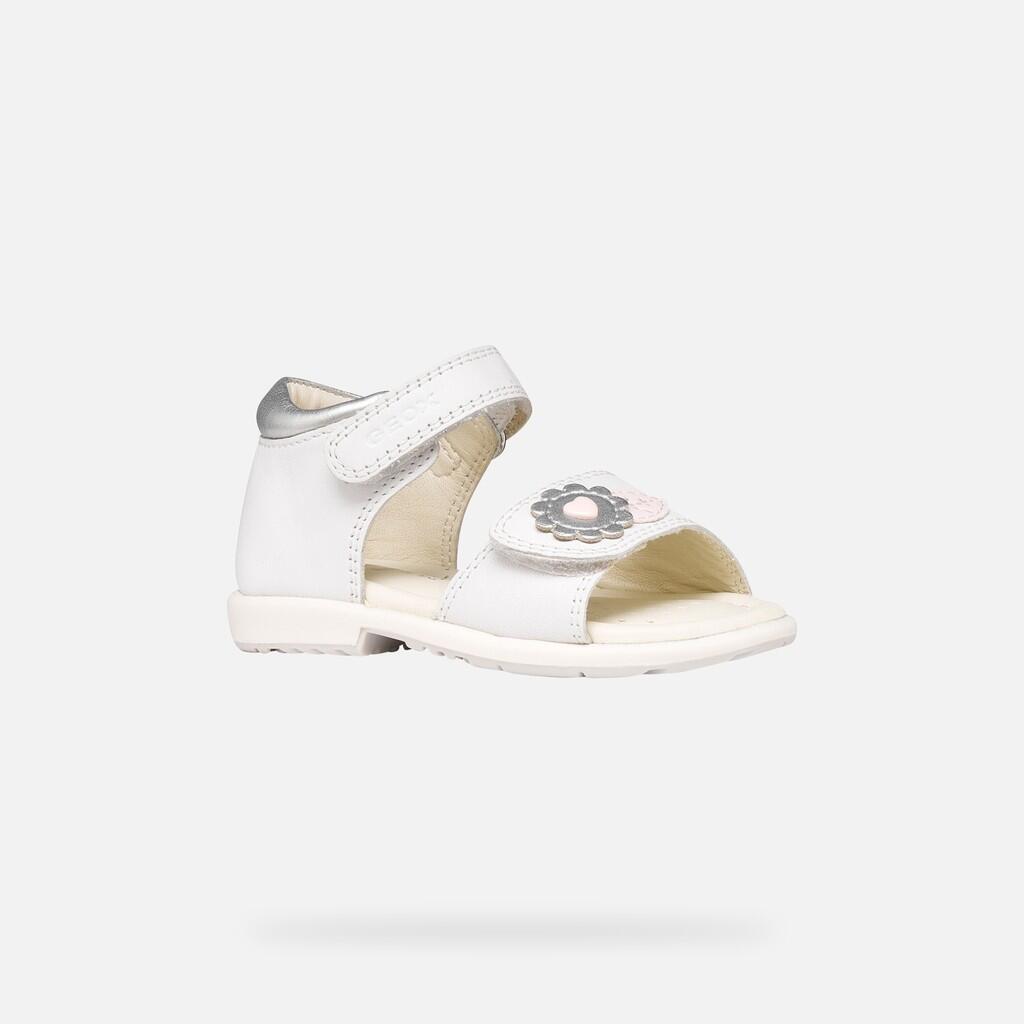 Sandales Bébé Fille B VERRED Blanc/Argent 4/7