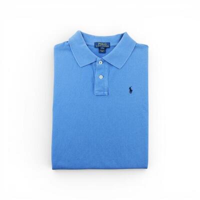 Tweedehands - polo ralph lauren heren korte mouw polo blauw - zeer goede staat
