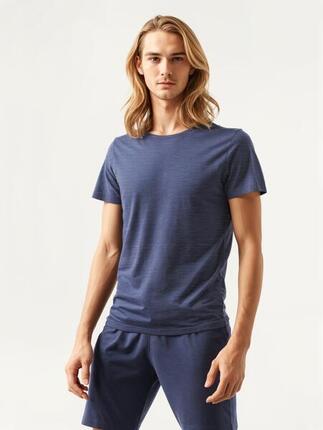 Yoga-T-Shirt "eli" - nightblue melange