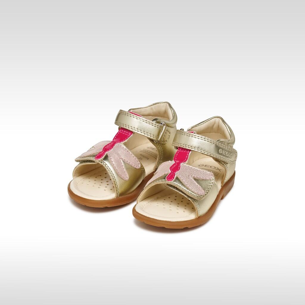 Sandales Bébé Fille B VERRED Platine/Rose 3/7