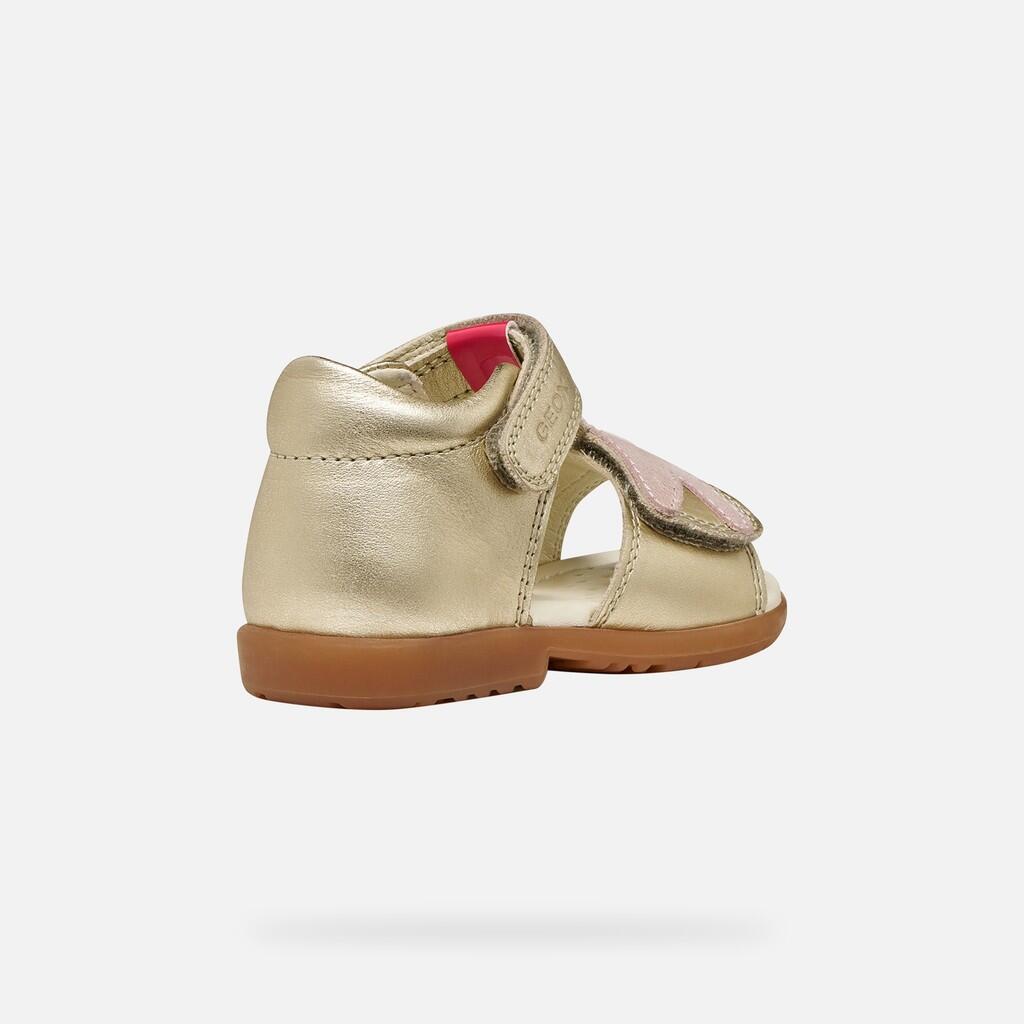 Sandales Bébé Fille B VERRED Platine/Rose 6/7