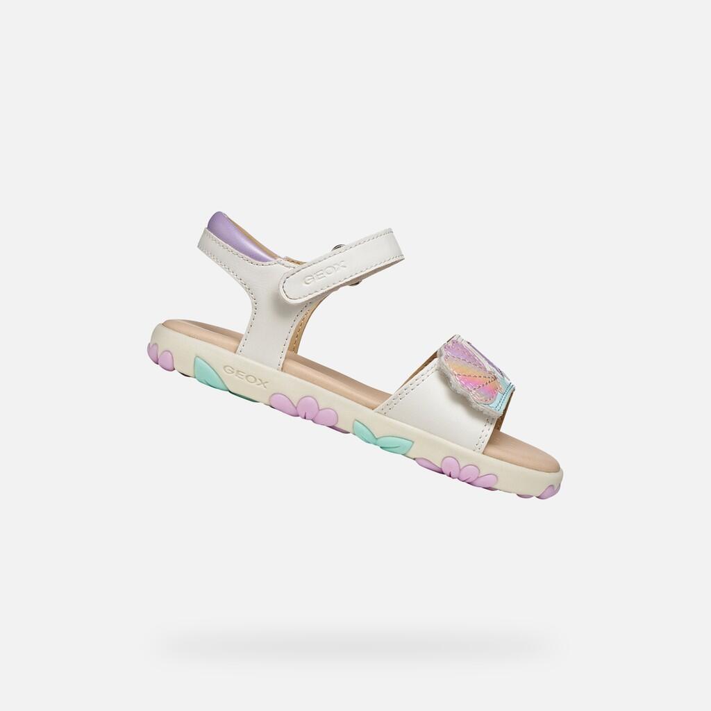 Sandales Fille J SANDAL HAITI GIRL Blanc/Rose Clair 1/7