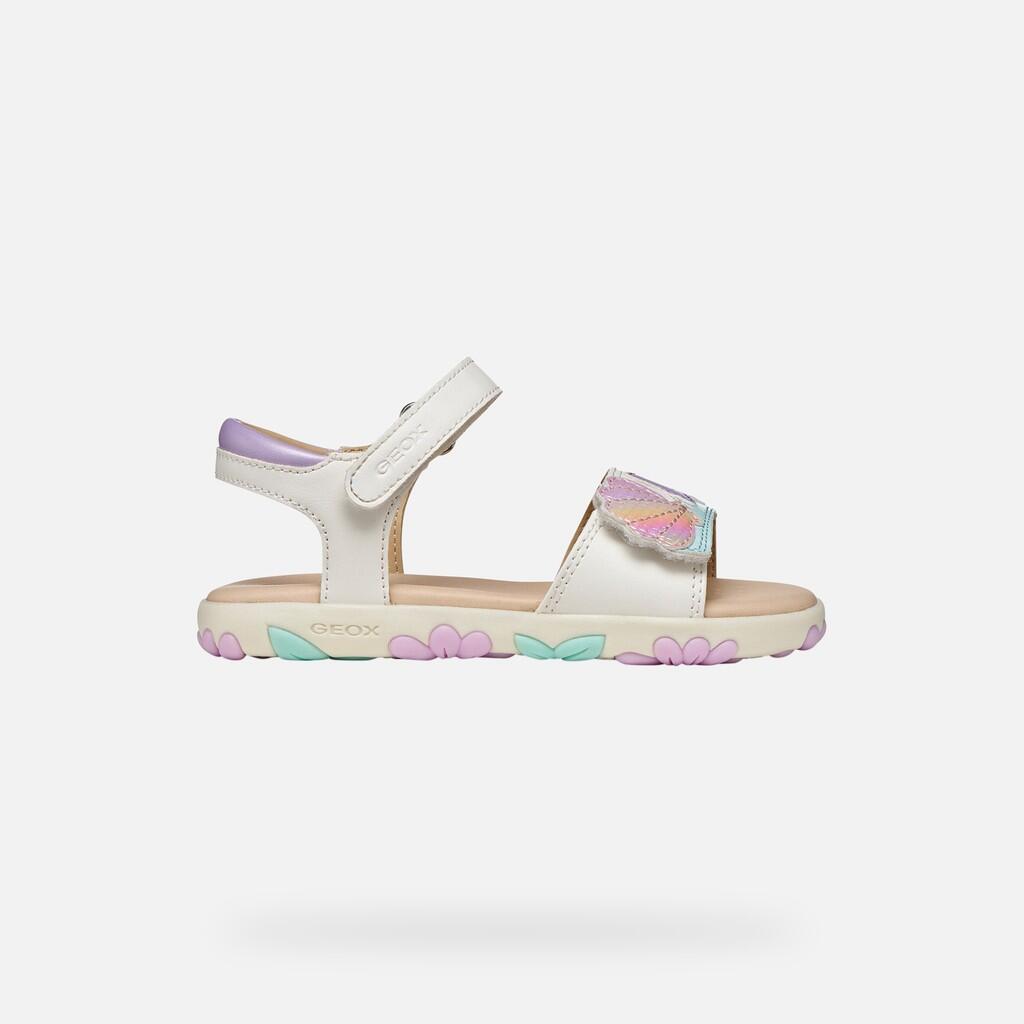 Sandales Fille J SANDAL HAITI GIRL Blanc/Rose Clair 2/7