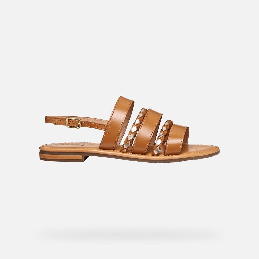 Sandales Femme D SOZY S Tabac/Or Clair 2/7